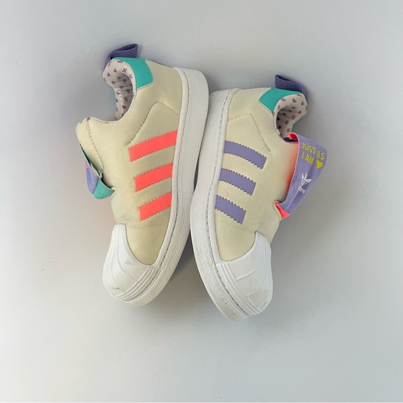 Adidas Superstar 360 Kids 19 Ecru Tint/ Acid Red/ Semi Mint Rush - Picture 6 of 9
